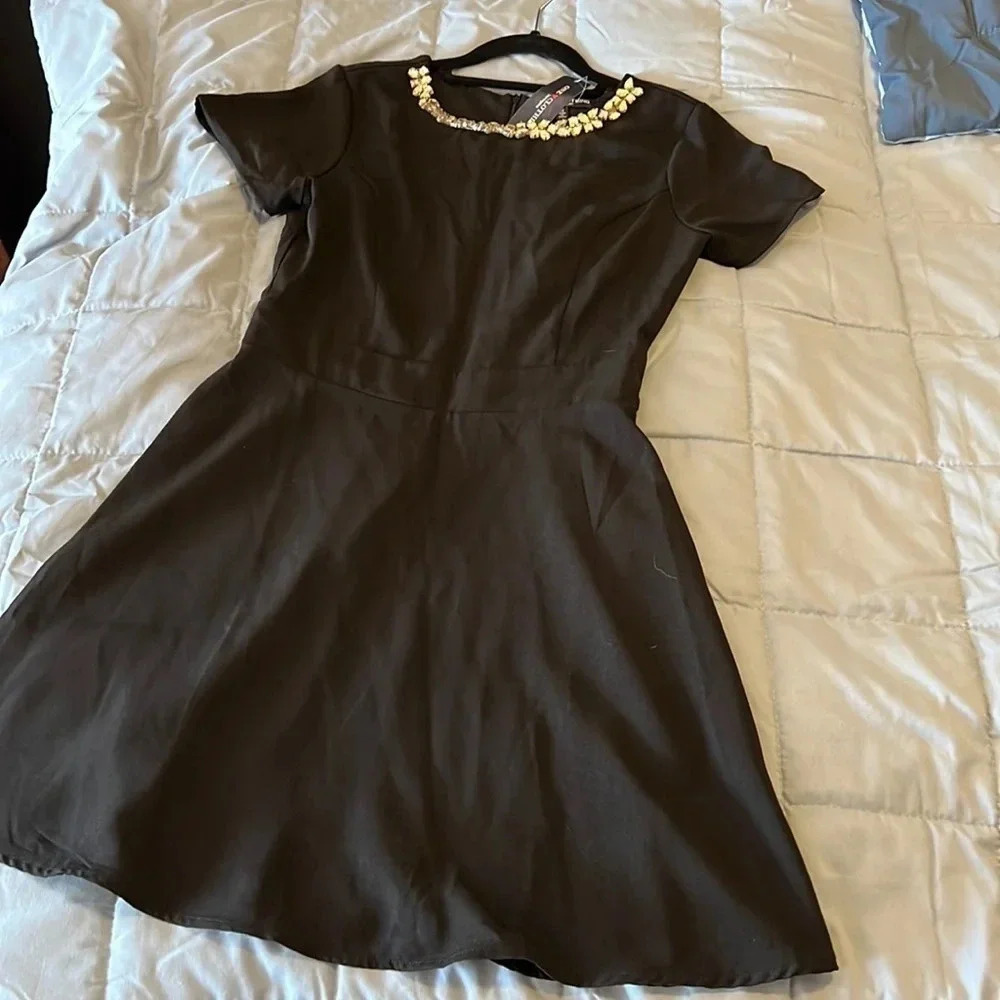 NWT One Clothing jeweled neck LBD size S
